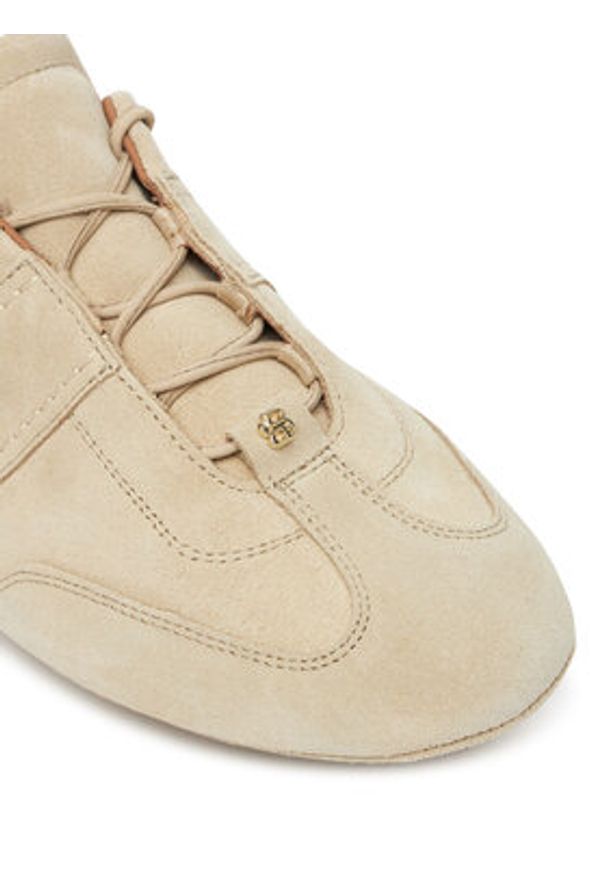 BOSS Sneakersy Roxanne 50547962 Beżowy. Kolor: beżowy. Materiał: skóra