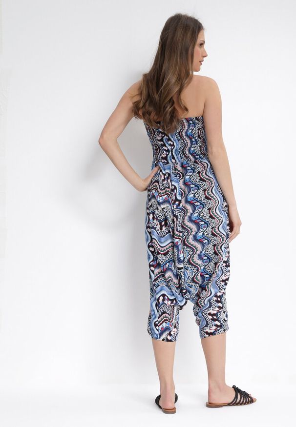 Born2be - Niebieska 3w1 Bluzka Spodnie i Kombinezon z Bawełnianej Tkaniny Trista. Kolor: niebieski. Materiał: bawełna, tkanina