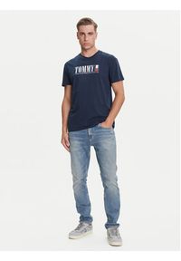 Tommy Jeans T-Shirt Dna Flag DM0DM21941 Granatowy Regular Fit. Kolor: niebieski. Materiał: bawełna #3