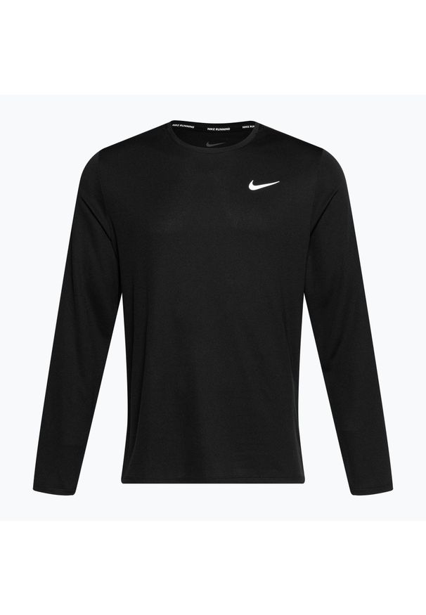 Longsleeve do biegania męski Nike Miler Dri-Fit UV. Kolor: czarny. Długość rękawa: długi rękaw. Technologia: Dri-Fit (Nike)