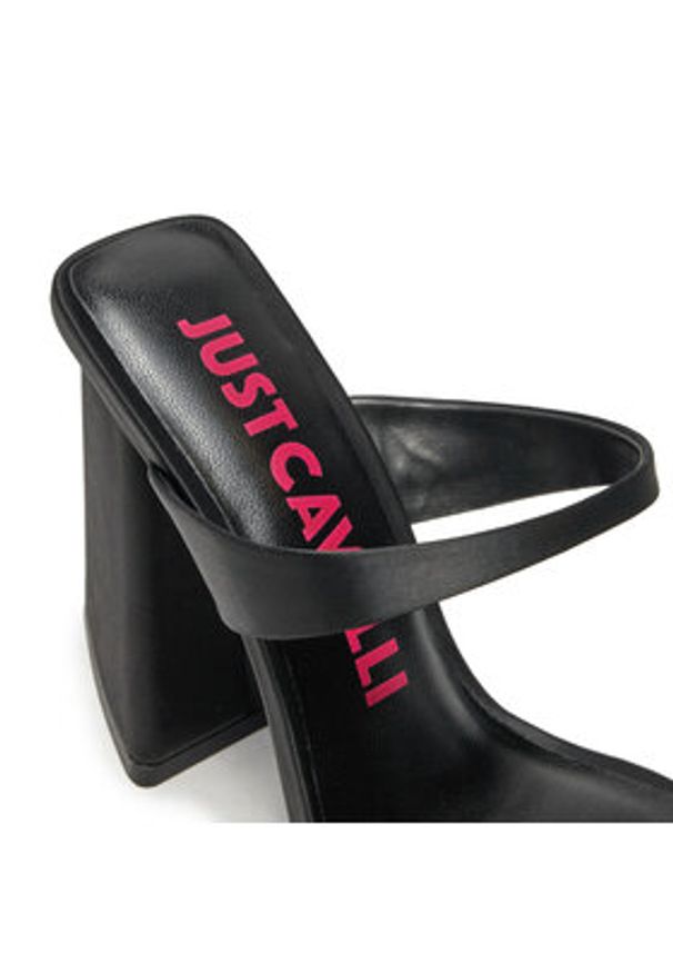 Just Cavalli Klapki 76RA3S40 Czarny. Kolor: czarny. Materiał: materiał