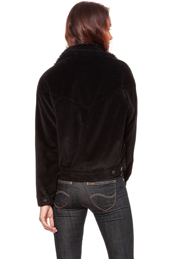 Wrangler - DAMSKA KURTKA PRZEJŚCIOWA WRANGLER 80´S WESTERN JACKET BLACK W422UP100 112128808. Materiał: jeans. Wzór: jednolity