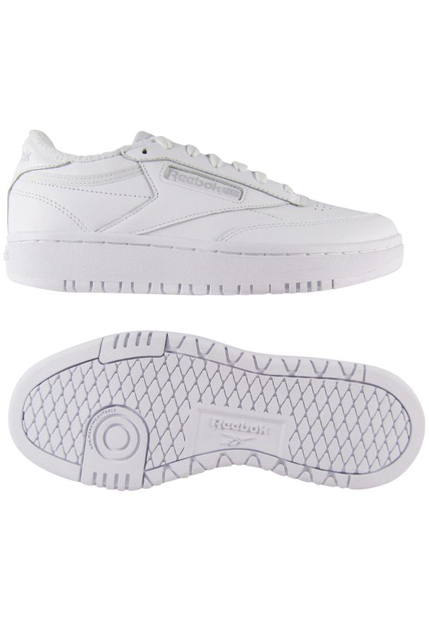 Buty damskie do chodzenia klasyczne Reebok CLUB C DOUBLE. Kolor: biały. Materiał: materiał, syntetyk. Model: Reebok Club. Sport: turystyka piesza