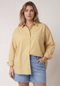 Born2be - Żółta Bawełniana Koszula o Kroju Oversize Nororena. Okazja: na co dzień. Kolor: żółty. Materiał: bawełna. Styl: elegancki, casual #5