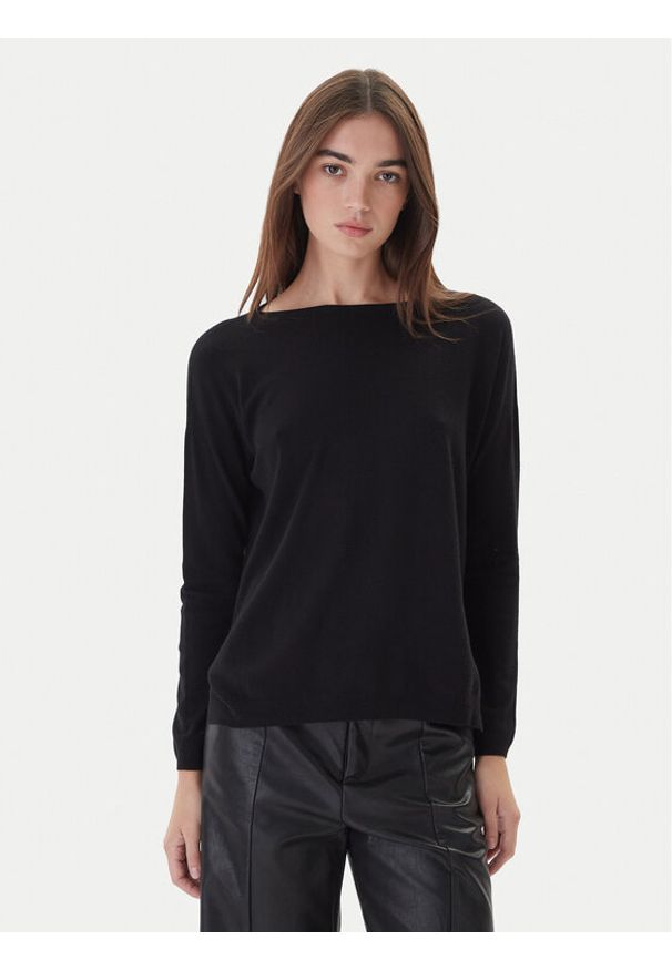 Kontatto Sweter 3M0800C Czarny Regular Fit. Kolor: czarny. Materiał: syntetyk