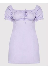 Brave Soul Sukienka letnia LDRW-272NANCY Fioletowy Regular Fit. Kolor: fioletowy. Materiał: bawełna. Sezon: lato #5