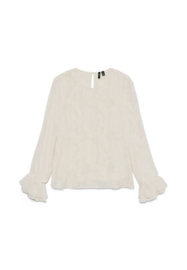 Vero Moda Bluzka Mishi 10335512 Beżowy Regular Fit. Kolor: beżowy. Materiał: syntetyk