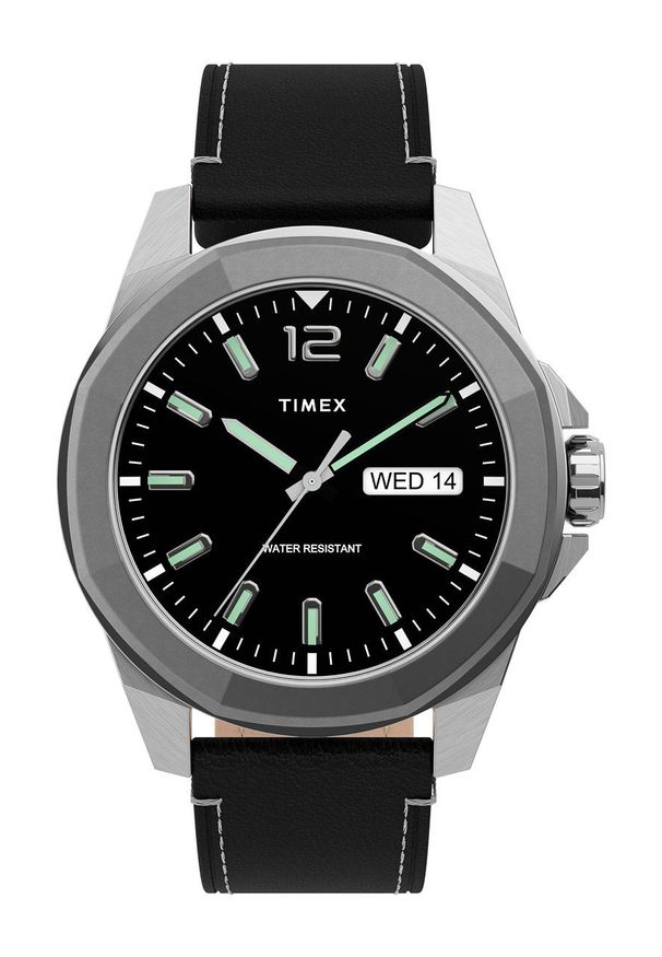 Timex zegarek TW2U14900 Essex Avenue męski kolor srebrny. Kolor: srebrny. Materiał: skóra, materiał