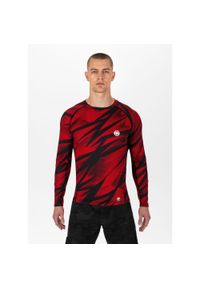 PITBULL - Longsleeve męski Pitbull Rashguard Dot Camo II. Kolor: czerwony. Długość rękawa: długi rękaw