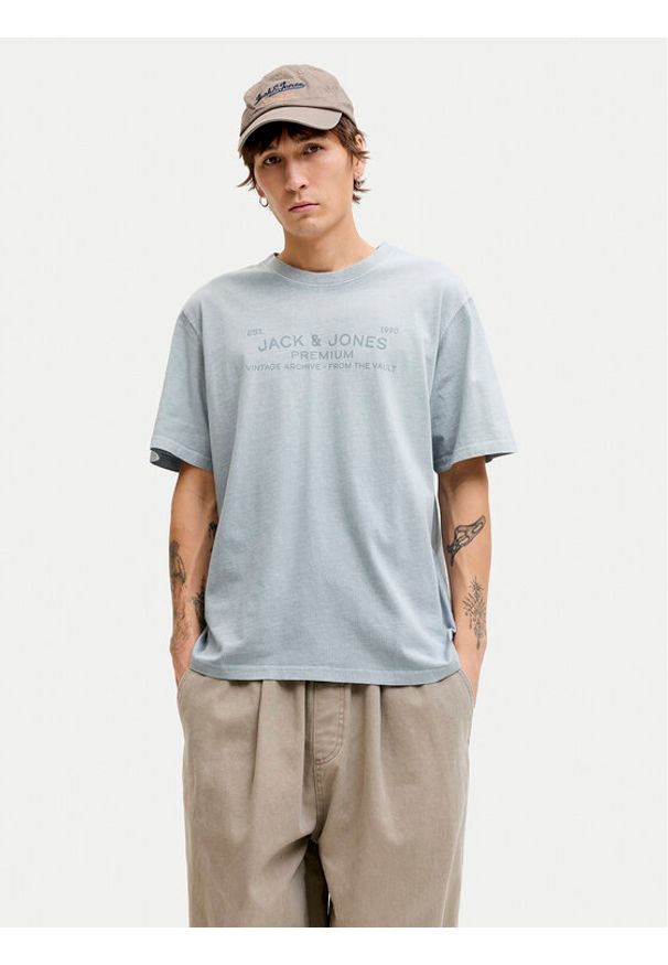 Jack & Jones T-Shirt Blucaleb 12293014 Błękitny Regular Fit. Kolor: niebieski. Materiał: bawełna