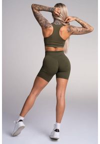 GYM GLAMOUR - Bikery fitness damskie Gym Glamour push up. Kolor: zielony. Sport: fitness
