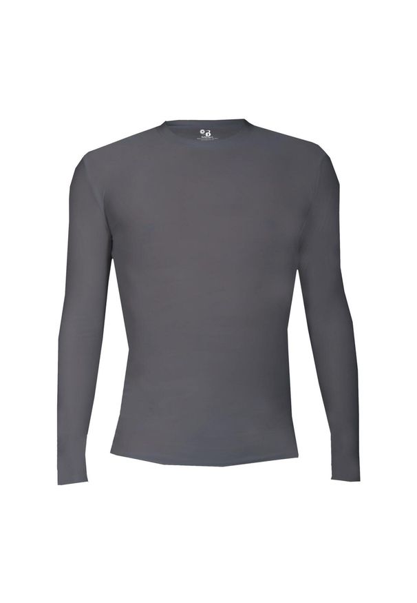 BADGER SPORT - Koszulka z długim rękawem Pro Compression Adults Men Round Neck Undershirt. Kolor: szary. Długość rękawa: długi rękaw. Długość: długie