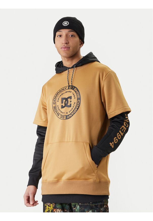 DC Shoes Bluza Dryden ADYFT03440 Brązowy Regular Fit. Kolor: brązowy. Materiał: syntetyk