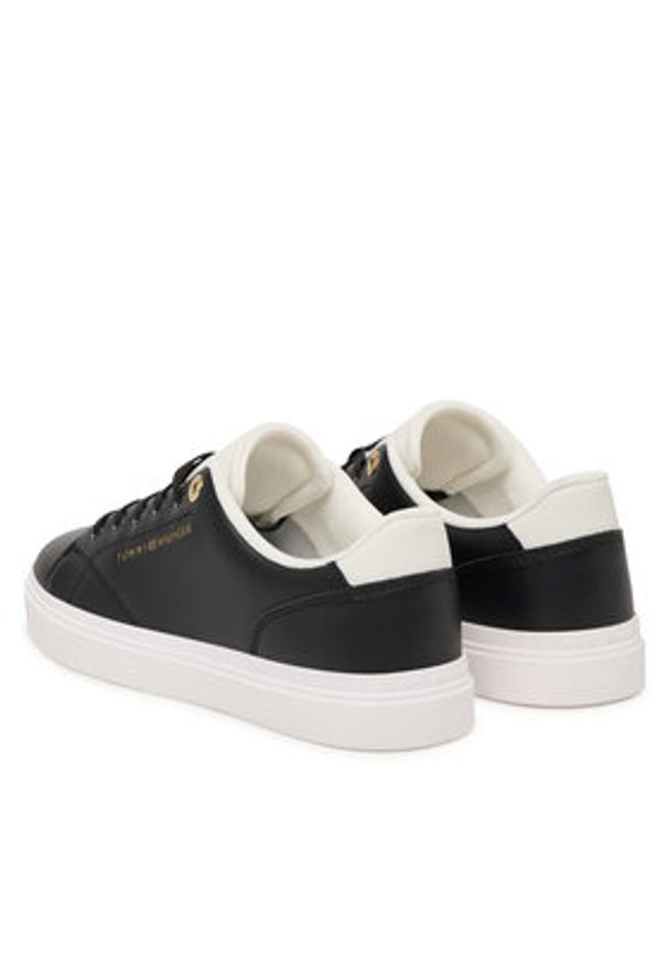 TOMMY HILFIGER - Tommy Hilfiger Sneakersy Th Feminine Cupsole Leather FW0FW09105 Czarny. Kolor: czarny. Materiał: skóra