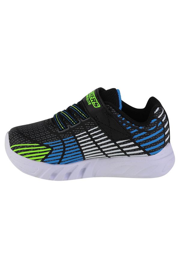 skechers - Buty do chodzenia niemowlęce Skechers Lights Flexglow Elite. Zapięcie: rzepy. Kolor: czarny. Materiał: materiał, syntetyk. Szerokość cholewki: normalna. Sport: turystyka piesza
