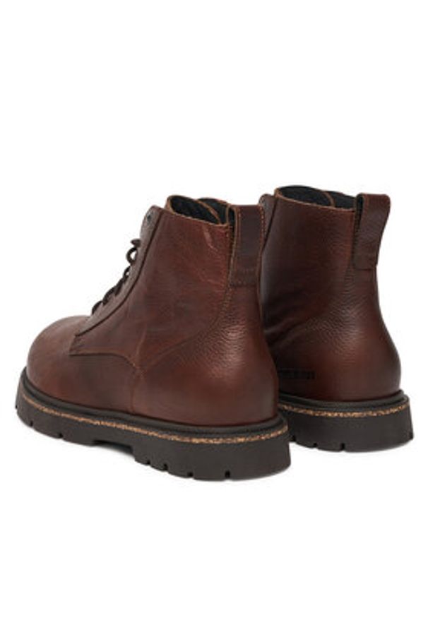 Birkenstock Trapery Highwood Lace Mid 1030757 Brązowy. Kolor: brązowy. Materiał: skóra