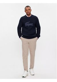 Lacoste Sweter AH0813 Czarny Regular Fit. Kolor: czarny. Materiał: wełna #6