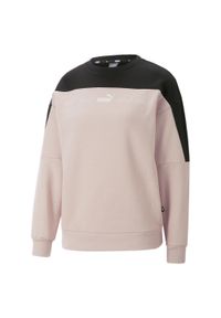 Puma - Damska bluza Around the Block z okrągłym kołnierzem PUMA Rose Quartz Black Pink. Kolor: wielokolorowy, różowy, czarny