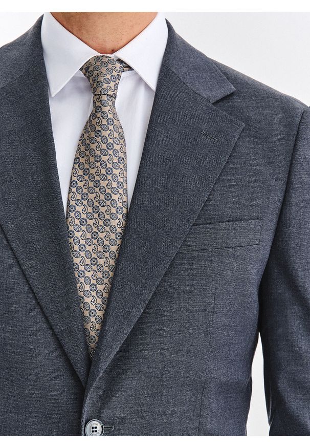 Pako Lorente - PAKO LORENTE - Granatowa marynarka garniturowa. Okazja: na spotkanie biznesowe. Kolor: niebieski. Materiał: poliester, elastan, wiskoza. Styl: biznesowy