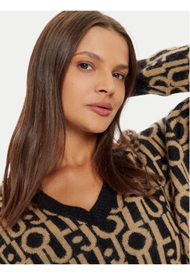 Liu Jo Sweter WF4436 MA30P Brązowy Regular Fit. Kolor: brązowy. Materiał: syntetyk
