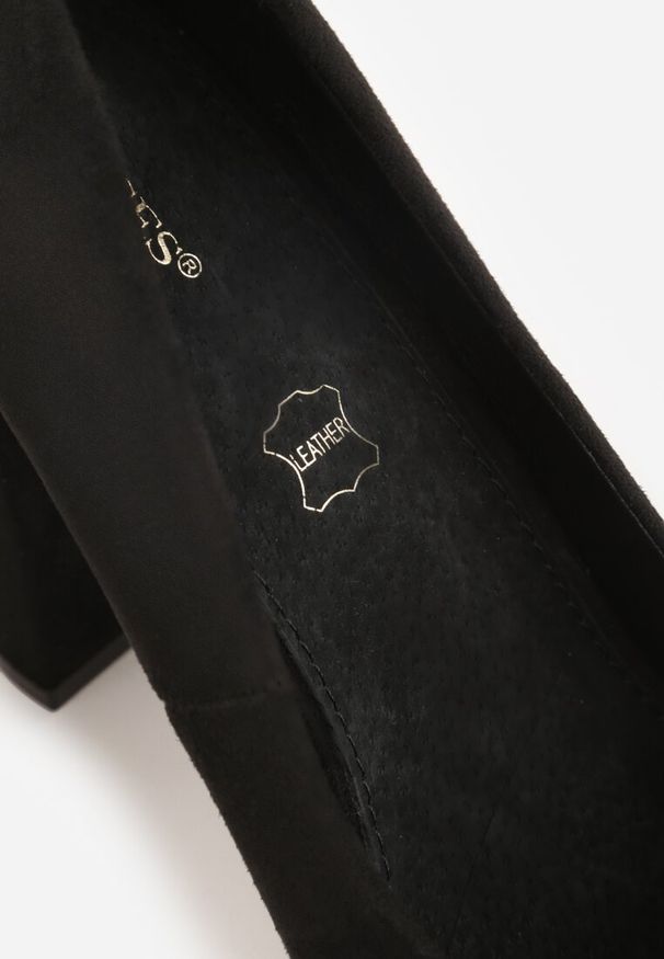 Renee - Czarne Czółenka Vices na Słupkowym Obcasie ze Skórzaną Wkładką Divira. Kolor: czarny. Materiał: skóra. Obcas: na obcasie. Styl: elegancki, klasyczny. Wysokość obcasa: średni