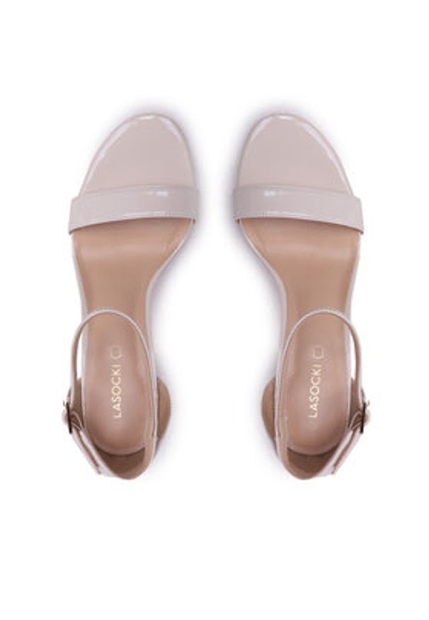 Lasocki Sandały Polt WYL3402-4Z Beżowy. Kolor: beżowy. Materiał: skóra