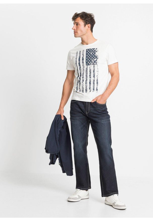 bonprix - Dżinsy regular fit, o kroju bootcut. Kolor: niebieski