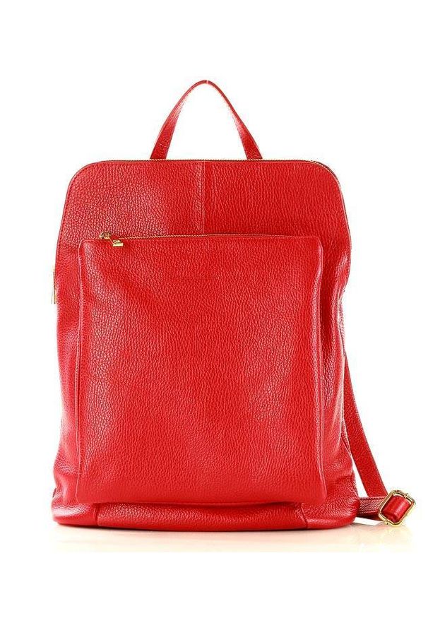 Plecak listonoszka czerwony MARCO MAZZINI PL49h. Kolor: czerwony. Materiał: skóra. Styl: elegancki