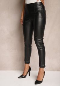 Renee - Czarne Spodnie Skinny z Ekoskóry Lenionne. Okazja: na co dzień. Stan: podwyższony. Kolor: czarny. Styl: wizytowy, casual, elegancki, street #4