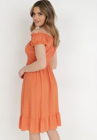 Born2be - Pomarańczowa Sukienka Chloromene. Kolor: pomarańczowy. Materiał: tkanina, wiskoza. Sezon: wiosna, lato. Długość: midi #4