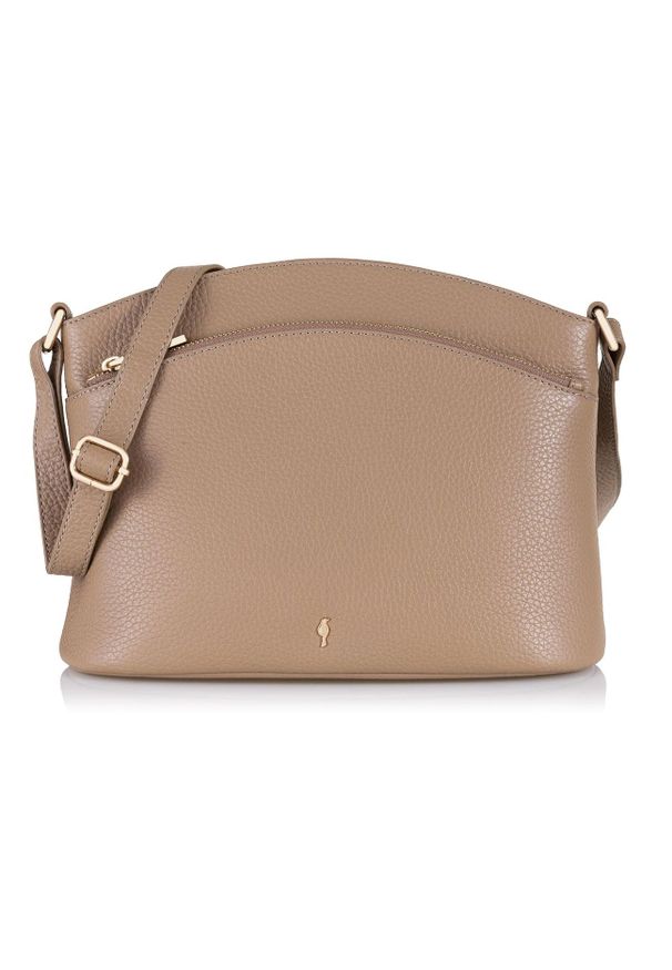 Ochnik - Beżowa skórzana torebka damska. Kolor: beżowy. Materiał: skórzane