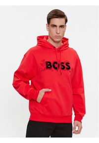 BOSS - Boss Bluza Sullivan 119_Lny 50510129 Czerwony Regular Fit. Kolor: czerwony. Materiał: bawełna