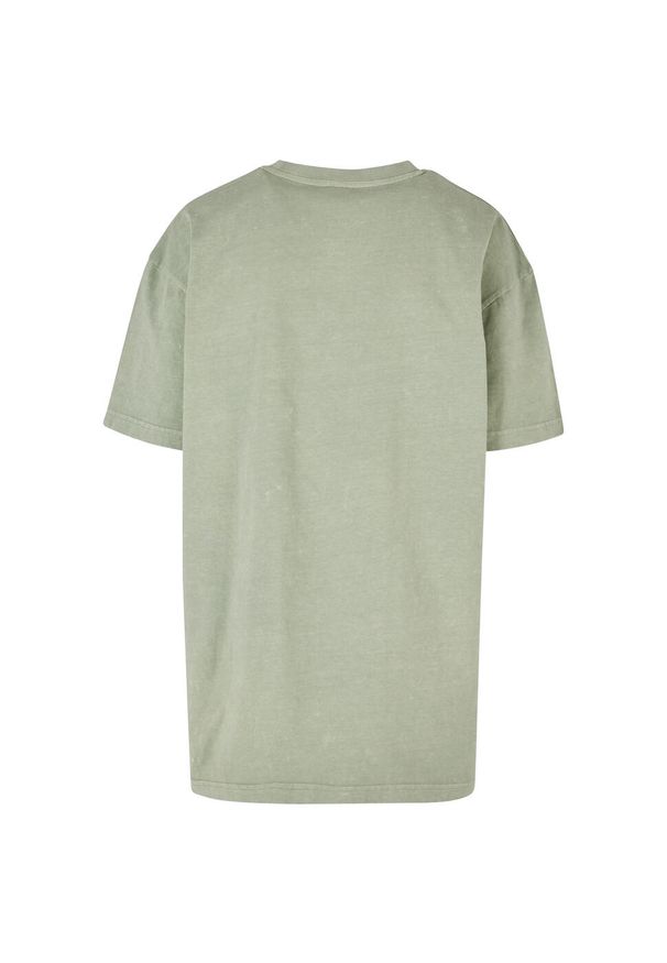 BUILD YOUR BRAND - Koszulka Damska Acid Wash Oversized T-shirt. Kolor: zielony