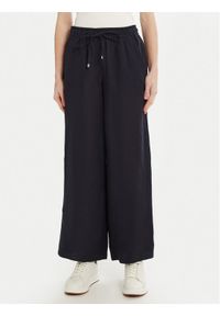 Marella Spodnie materiałowe Mattino 2513131084 Granatowy Wide Leg. Kolor: niebieski. Materiał: len #1
