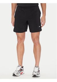 Reebok Szorty sportowe 112634 Czarny Regular Fit. Kolor: czarny. Materiał: syntetyk #6