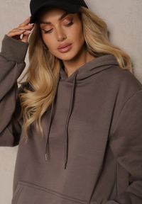 Renee - Szara Bluza Kangurka z Kapturem i Szeroką Kieszenią Vaminita. Okazja: na co dzień. Typ kołnierza: kaptur. Kolor: szary. Styl: sportowy, wizytowy, casual, rockowy #4