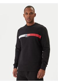 Tommy Jeans Bluza Sign Stripe DM0DM23019 Czarny Regular Fit. Kolor: czarny. Materiał: bawełna #1