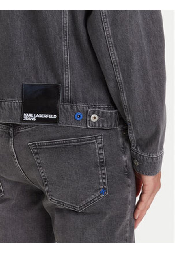 Karl Lagerfeld Jeans Kurtka jeansowa A3M14062 Szary Regular Fit. Kolor: szary. Materiał: bawełna