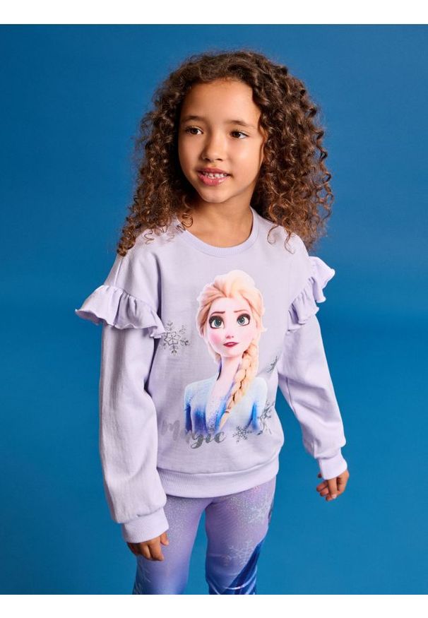 Sinsay - Bluza z falbankami Frozen - fioletowy. Typ kołnierza: kołnierz z falbankami. Kolor: fioletowy