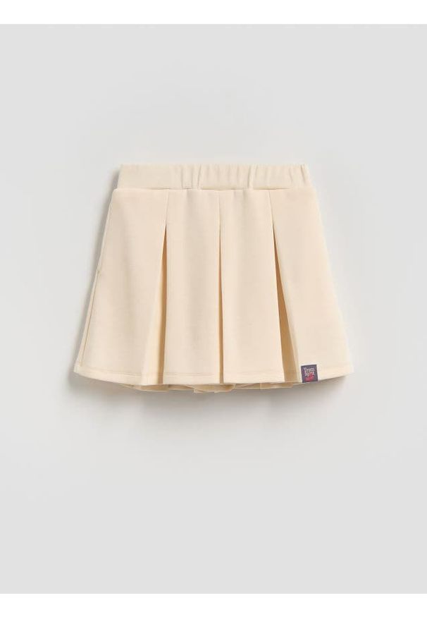 Reserved - Spódnico-szorty z wiskozą - kremowy. Kolor: kremowy. Materiał: wiskoza