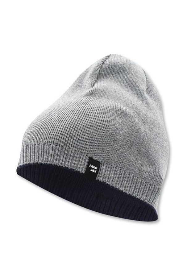 Czapka Dwustronna, Granatowo-Szara Ciepła, Jesienno-Zimowa, Beanie -Pako Jeans. Kolor: niebieski. Materiał: akryl. Wzór: ze splotem. Sezon: jesień, zima. Styl: sportowy