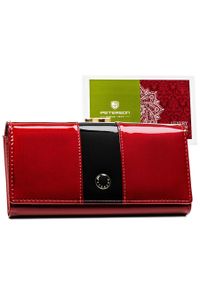 Portfel damski Peterson PTN PH24-FO-3-SH czerwony. Kolor: czerwony. Materiał: lakier, skóra #1