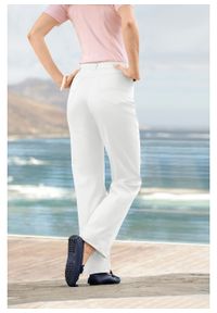 Spodnie ze stretchem bonprix biały. Kolor: biały. Materiał: bawełna #7