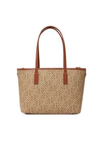 TOMMY HILFIGER - Tommy Hilfiger Torebka Th Monoplay Leather Mini Tote AW0AW17415 Brązowy. Kolor: brązowy. Materiał: skórzane
