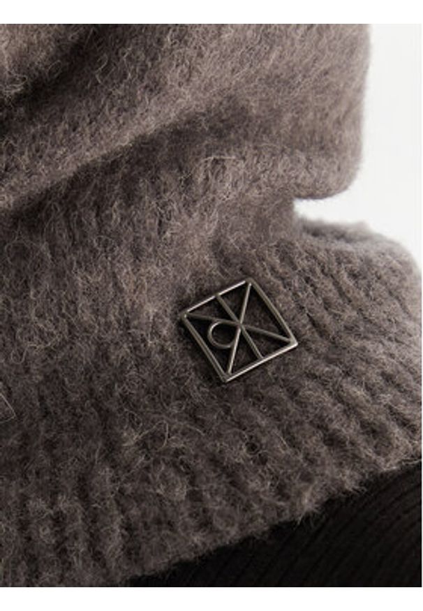 Calvin Klein Balaklawa Emblem Brushed LV04D8068G Szary. Kolor: szary. Materiał: poliamid, nylon