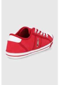 Mustang tenisówki damskie kolor czerwony. Nosek buta: okrągły. Zapięcie: sznurówki. Kolor: czerwony. Materiał: guma #4