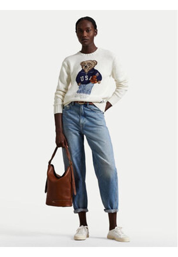 Polo Ralph Lauren Sweter 211966255001 Écru Relaxed Fit. Typ kołnierza: polo. Materiał: bawełna