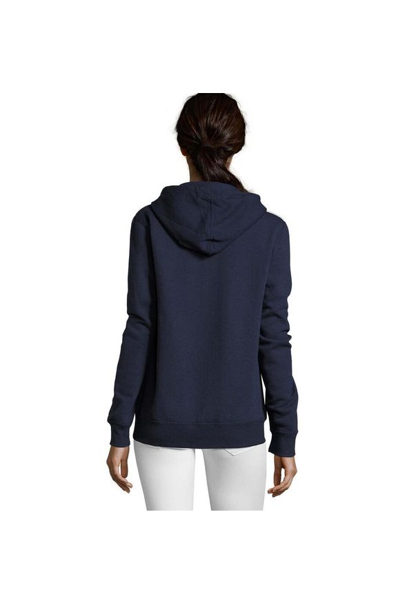 SOL'S - Damska Bluza Z Kapturem Seven Full Zip. Typ kołnierza: kaptur. Kolor: niebieski
