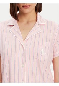 Lauren Ralph Lauren - LAUREN RALPH LAUREN Piżama ILN12421 Różowy Regular Fit. Kolor: różowy. Materiał: bawełna #3