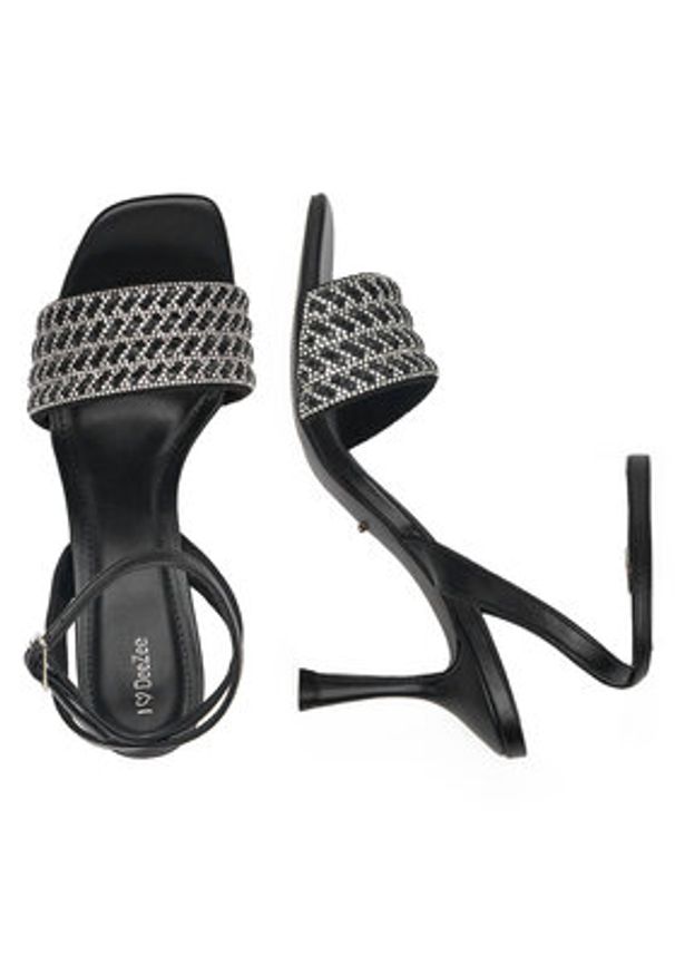 DeeZee Sandały LH24015-1 Czarny. Kolor: czarny. Materiał: skóra